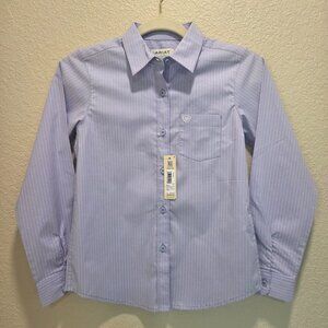 Ariat Girls Size Large Easter/Spring Western Lavender Long Sleeved Button Up